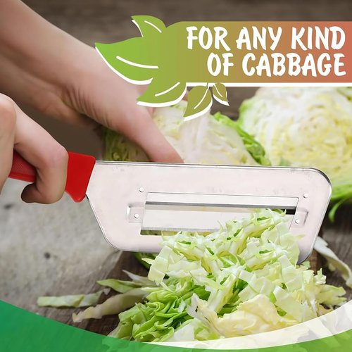 Stainless Steel Cabbage Shredder, Agriculturi Stainless Steel Shredders Knife, 2025 Upgraded Multifunctional Cabbage Shredder Machine for Coleslaw Sauerkraut, Easy to Clean for Kitchen (red)