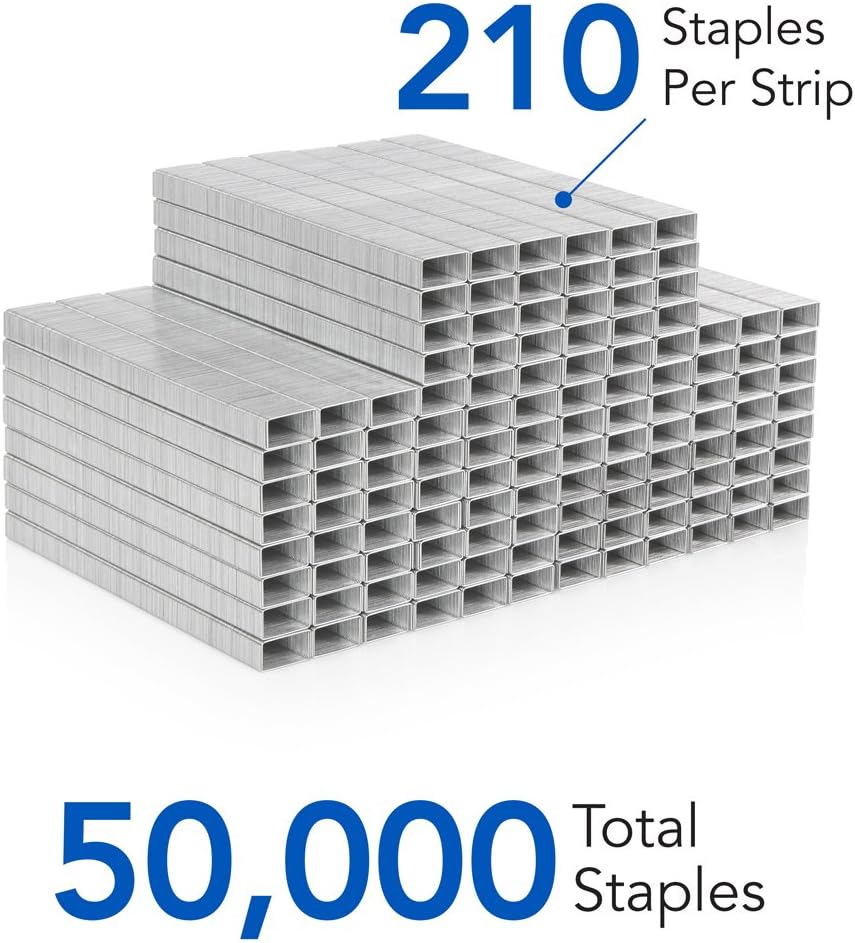 Swingline Standard Staples - 1/4" Length, 5000 Staples per Box, Perfect for Desktop Staplers | 10 Pack