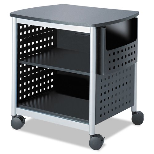 Safco Scoot Deskside Utility Cart & Multi-Use Printer Stand, Desk Organizer, Mobile Rolling Cart with Adjustable Shelf