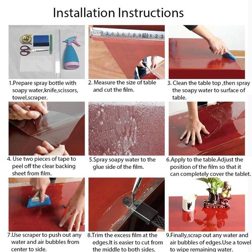 HOHOFILM 4Mil Transparent Glossy Scratch Protection Film Furniture Protective Sticker Anti Oil Home Kitchen Decoration Film,152cmx300cm