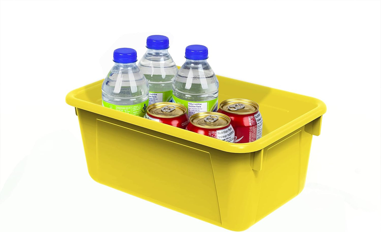Storex Small Cubby Bins - Pack of 5, 12.2 x 7.8 x 5.1 Inches, Bright Yellow Storage Solution