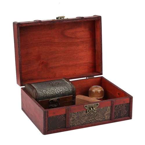 Wooden Box, Wooden Storage Box, Wood Craft Box, Wooden Boxes, Mens Jewelry Box, Cigar Box, Keepsake Box, Wooden Jewelry Box Organizer For Documents Chinese Design With Hinged Lid