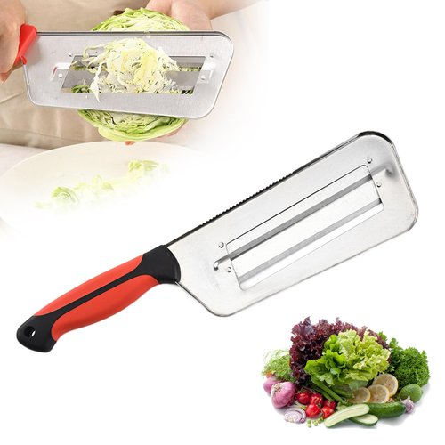 Stainless Steel Shredder Knife, 2025 New Cabbage Shredder for Coleslaw, Double-layer Lettuce Shredders Vegetable Cutter Cabbages Slicer for Potatoes Onions Cucumbers Kitchen Gadgets 1Pcs