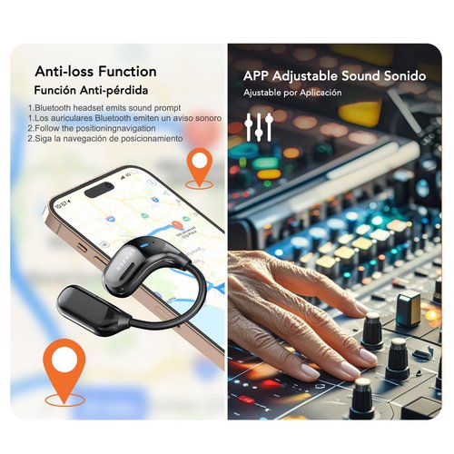ERAZER XF23 AI Language Translator Earbuds, 3-in-1 Translation Earbuds Real-time in 135 Languages with APP, Touch Screen Bluetooth 5.4 Open Ear Headphones 60h Playtime for iOS & Android