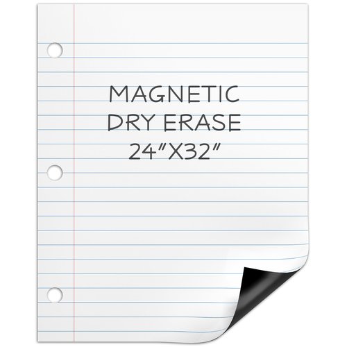 SCRIBBLEDO 24” x 30” Giant Magnetic Notebook Paper For Classroom Elementary Classroom Must Haves for Teachers Elementary Dry Erase Magnetic Lined Paper for Whiteboard Notes Lists and Handwriting