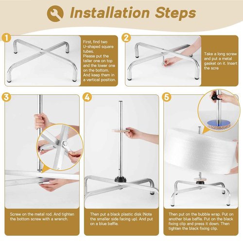 Consfly 23.62 Inch Bubble Wrap Roll Dispenser, Manual Tabletop Bubble Cushion Foam Wrap Holder for Packing, Moving and Shipping