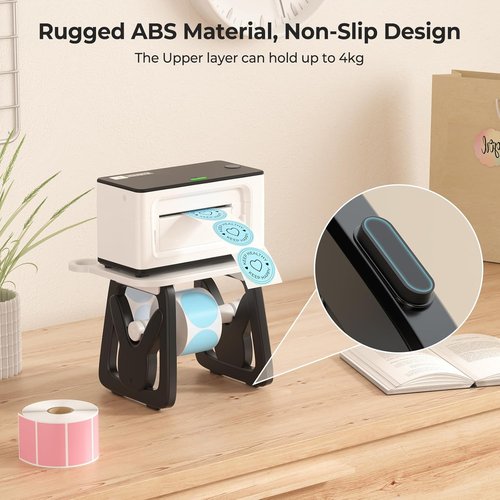 MUNBYN Label Holder for Rolls and Fanfold Labels, Thermal Sticker Holder for Desktop Thermal Printer, Accessory Supplies for Home, Office, Small Business