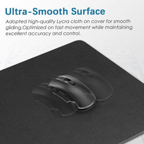 Premium Mouse Pad | Non-Slip Rubber Base for Office & Home - 12.6x10.8 Inches, Black (2 Pack)