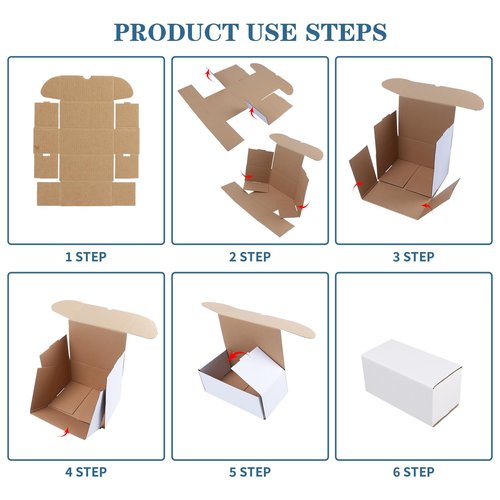 ZBEIVAN 4.6x2.2x2.2 White Shipping Boxes Set of 100, Corrugated Cardboard Mailer Boxes for Packaging Small Business Mailing Gifts