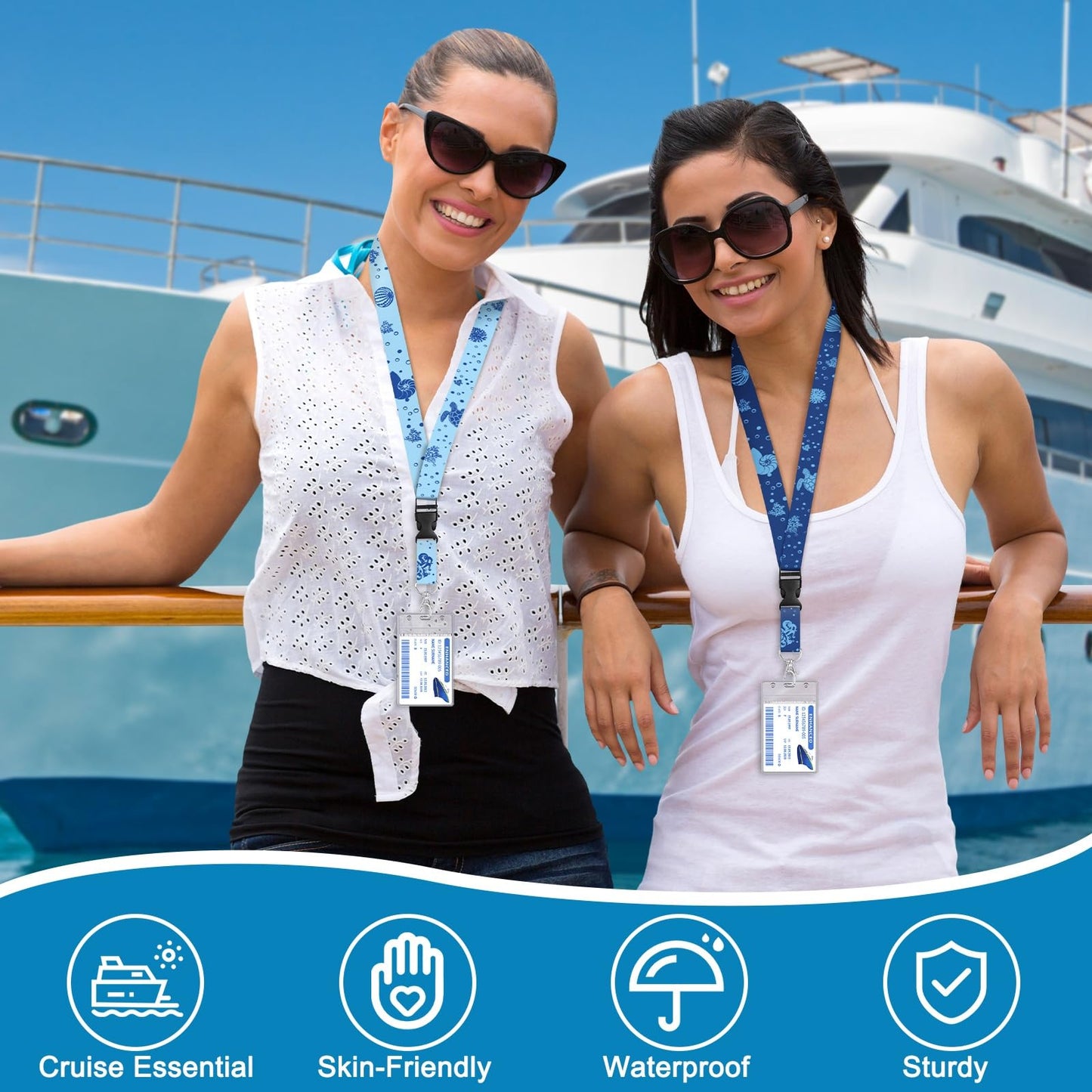HONSIO 6 Pack Cruise Lanyard for Ship Cards Detachable Lanyards with Waterproof ID Badge Holders, Ocean Creature 2026 Cruise Essentials Accessories