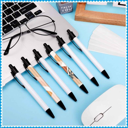 48 PCS Sublimation Pens Blank Bulk Heat Transfer Pen Back to School Aluminum Customized Pen with Heat Shrink Wrap,Sublimation Ballpoint Pen Personalized Clip Pen for DIY School Office Supplies