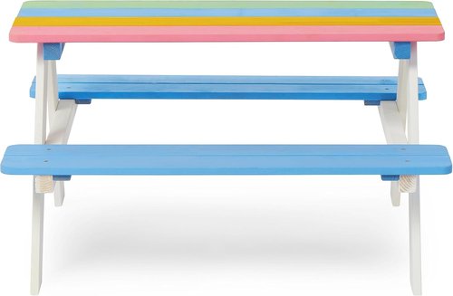 BTExpert Kids Picnic Table Set - Wooden Activity Table with Chairs for Outdoor Fun | Durable Design