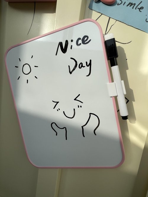 Magnetic Dry Erase Board for School Locker, 6" x 8", Erasable Notepad, Pink Framed with Marker and 2 Magnets - Portable Small Drawing Teaching Whiteboard for Classroom, Home, Office, Desk Accessories