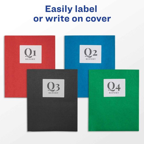 Avery Two Pocket Folders, Holds up to 40 Sheets, Business Card Slot, Case Pack of 125 Assorted Folders (47993)