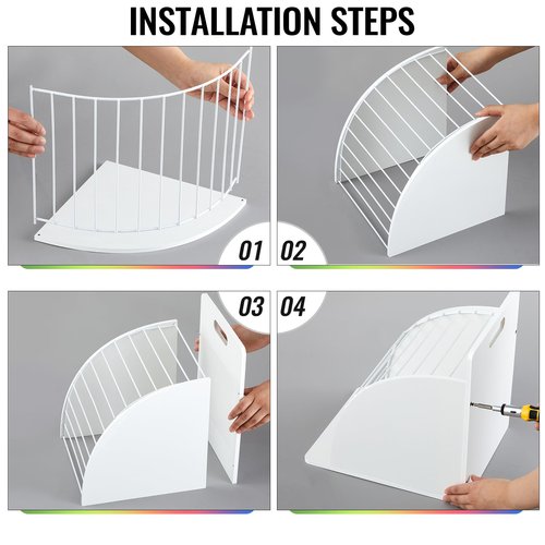 Wonderjune 2 Pcs Wooden Clipboard Holder Storage Metal Rack with Raised Side Panel Clipboard Organization for Classroom Office School Teacher, Clip Boards Not Included (White)