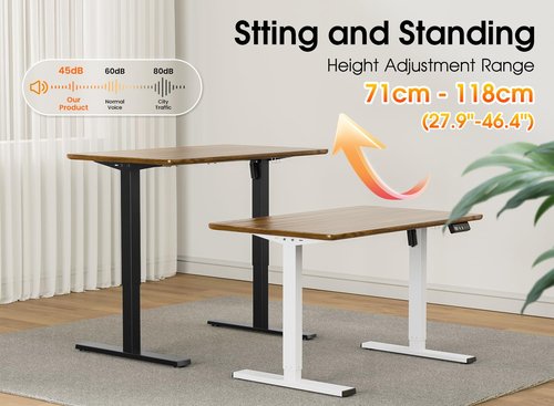 Xyndyx Electric Standing Desk Frame - Height Adjustable Table Legs, Single Motor Ergonomic Workstation Base, Sit Stand Design, Frame Only, White