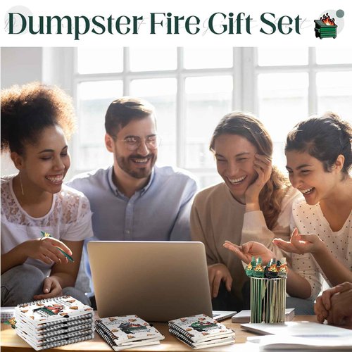 Resurhang 60 Pcs Dumpster Fire Gifts for Employee Dumpster Fire A6 Notebooks with Ballpoint Pens Bulk Funny Appreciation Gifts for Emergency Nurse Medical Assistant Team Coworker Christmas