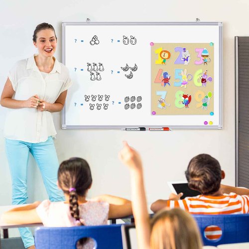 TRIPOLLO White Board Dry Erase 36 x 24 inches, Magnetic Dry Erase Board Whiteboard for Wall, Aluminum Frame Hanging Whiteboard Marker Board Writing Board (36 x 24 inch Silver)