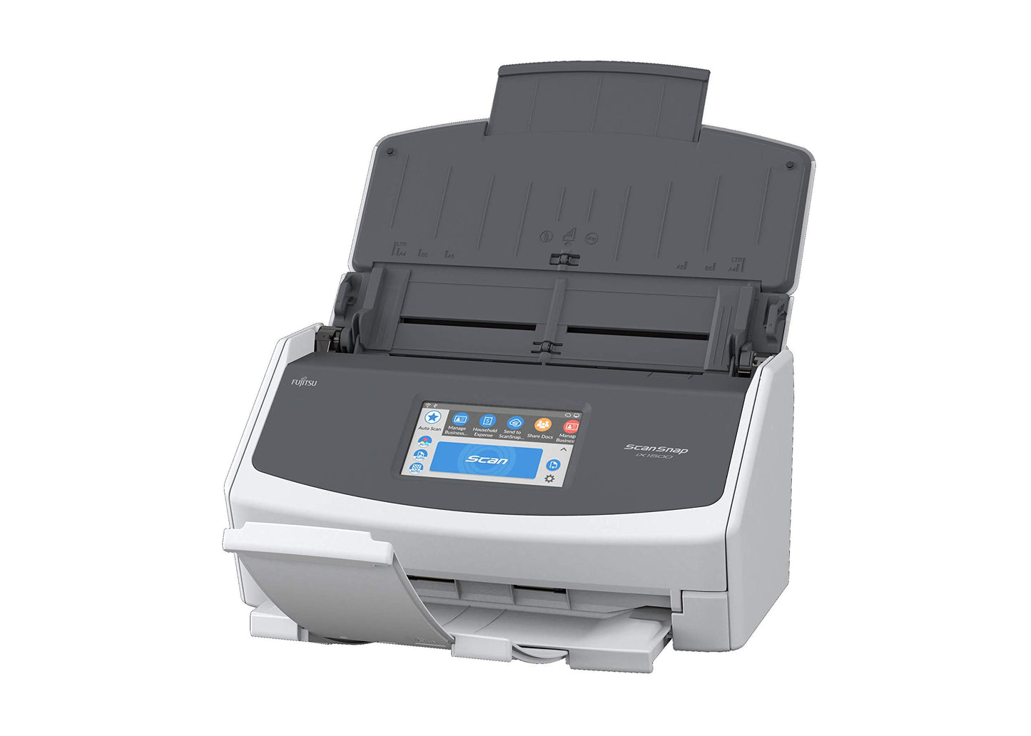 ScanSnap Fujitsu iX1500 Color Duplex Document Scanner with Touch Screen for Mac or PC, White (2018 Release)