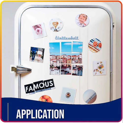 Magnetic Sheets with Adhesive Backing 8" x 10" for Crafts, DIY. 50 Strong Craft Magnets to Make Flexible Magnet Self Sticky Tapes, Strips, Squares, Sheet for School Classroom Board, Fridge, Photos