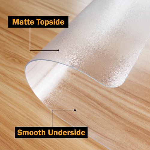 QQpony Office Chair Mat for Hard Floors, 60"x75" Large Chair Mat for Hardwood Floor, Waterproof Area Mat for Living Room, Hard Floor Protector Computer Desk Rug for Home Office (Clear)