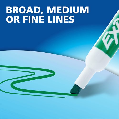 EXPO Low Odor Dry Erase Markers Black Chisel Tip for Versatile Lines Perfect for Home Classroom and Office Pack of 12