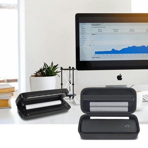 Portable Printer Case for Aixiqee A80/ for TATTMU/for PEDOOLO/for Phomemo M08F Bluetooth Wireless Printer, Thermal Paper, Charger and Cables Carrying Travel Storage Organizer(Box Only)