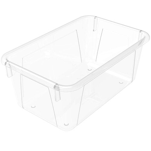 Storex Small Cubby Bin, 12.2 x 7.8 x 5.1 Inches, Clear, 5-Pack (62464U05C)