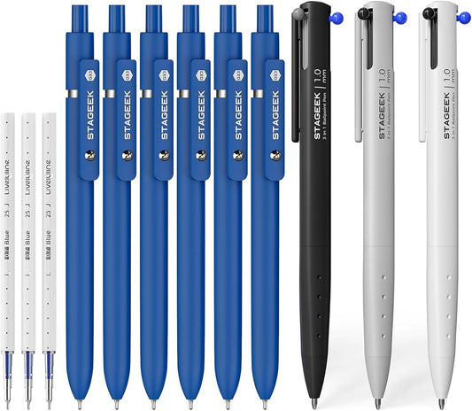 STAGEEK 9-Piece Multicolor Gel Pen Set - Vibrant Inks for Creative Writing & Drawing