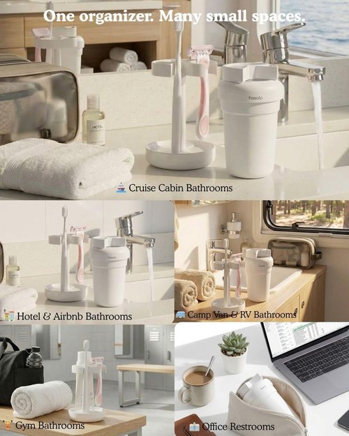 Cruise Toothbrush Holder - Portable Bathroom Organizer for Electric & Manual Brushes | Ideal for Travel & Hotels