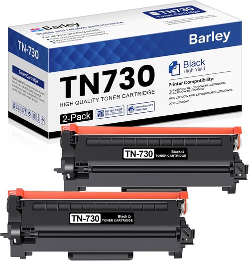 Brother TN730 Toner Cartridge - High-Quality Black Replacement for DCP-L2550DW & MFC-L2750DW | 2-Pack