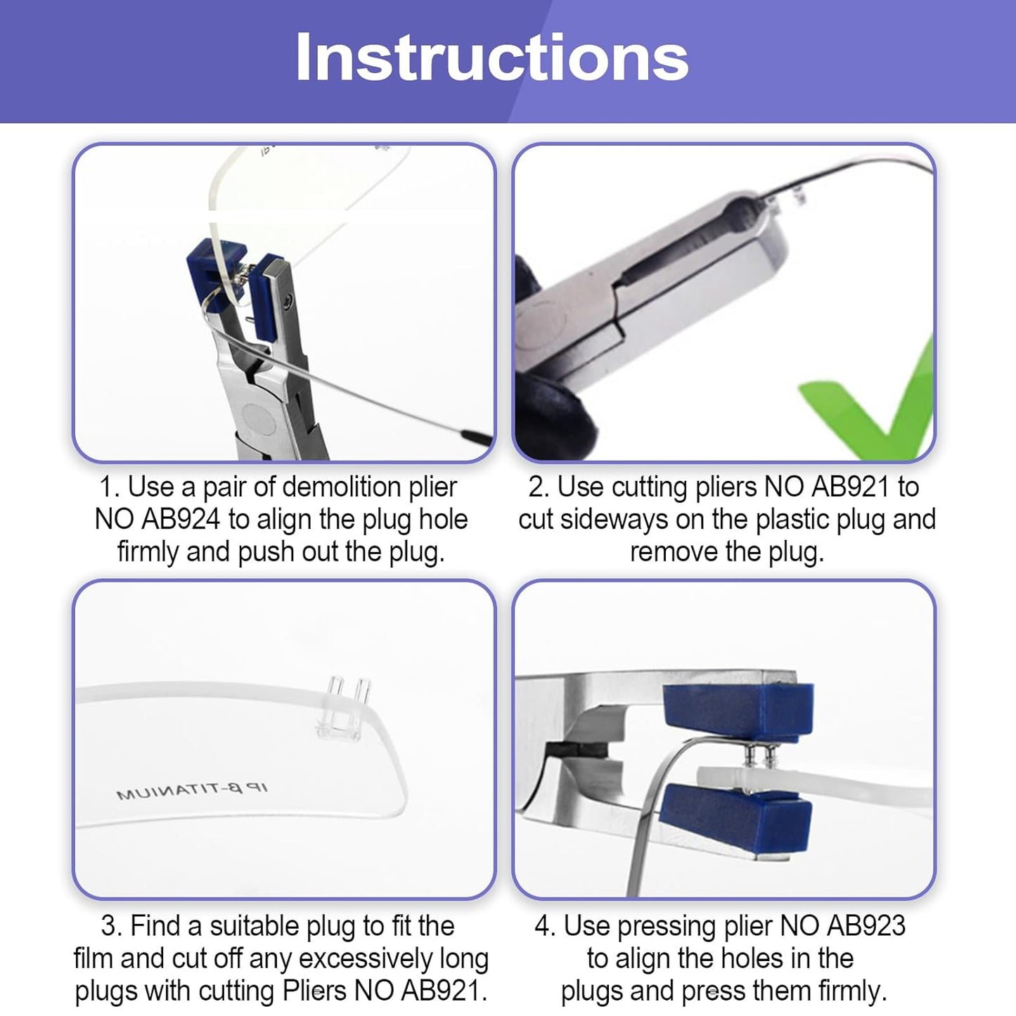 ZJchao Eyeglass Repair Kit - Complete Rimless Glasses Repair Tools with Pliers & Accessories