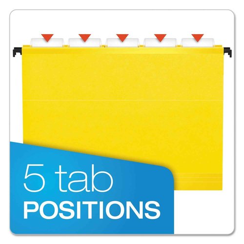 Pendaflex SureHook Reinforced Hanging Folders, Letter Size, Yellow, 20 per Box (6152 1/5 YEL)