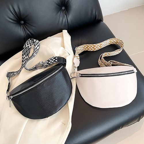 Plus Large Paragraph Waist Bags Chest Bag Large Capacity Travel Bag Soft Leather Korean Version Of The (Black, One Size)