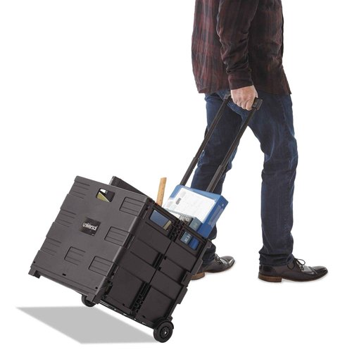 Universal Collapsible Mobile Storage Crate, 18 1/4"x15"x18 1/4" to 39 3/8", Black (14110)