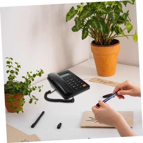 TEMPNAP 1set Desk Telephone for Home Office Reusable Wired Phone Sound Easy Installation Material Versatile for Commercial Use Desktop Communication