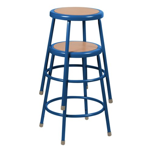 Learniture NOR-538ABL-24 Counter to Bar Height Steel Stool w/Hardboard Seat and Adjustable Height