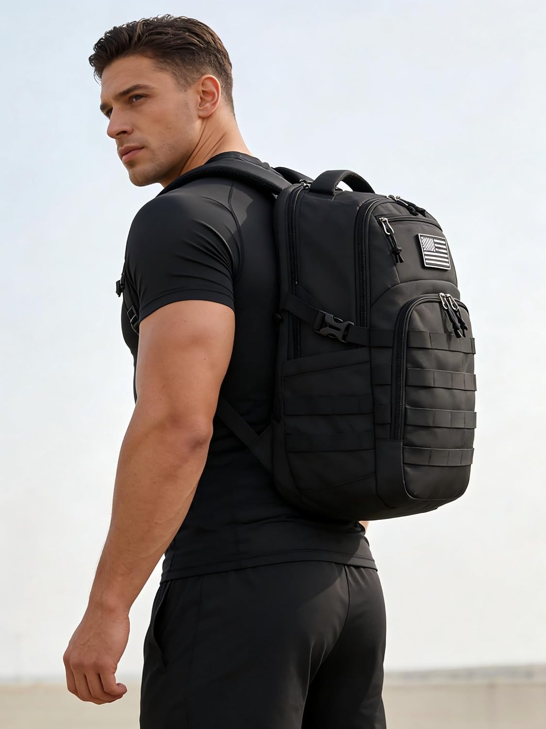 Wotony Military Tactical Backpack - Compact Black Assault Bag for Men | Durable & Versatile