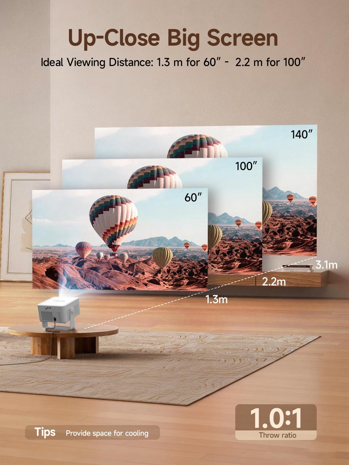 [Android 14 & 800ANSI] Magcubic Mini Projector 4K 8K Support, Smart Projector Native 1080P with WiFi 6, Bluetooth 5.4, Auto Focus, Auto Keystone, 180° Rotation, Portable Projetor for Bedroom HY450Max
