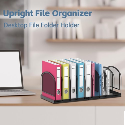 SUPEASY File Organizer for Desk, 9-Section Mesh Desk Organizer, Vertical File Holder Desktop Organizer File Sorter, File Folder Holder for Office Supplies, Black