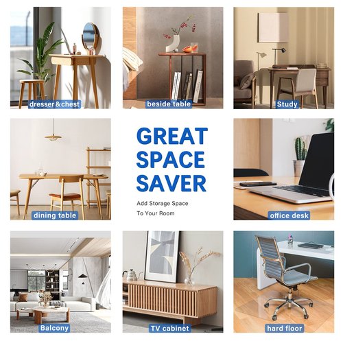 2 Sets 18X36 Inch Clear PVC Table Protector Rectangular Plastic Desk Table Pad Mat for Office Computer Wood Furniture Coffee Kitchen Sofa Side Table Media Stand Countertop Protective Cover Waterproof