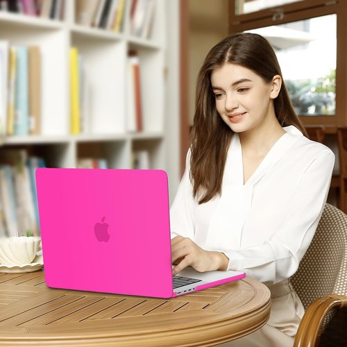 MOSISO MacBook Pro 14 Inch Hard Case - Bright Rose with Keyboard Skin, Screen Film & Pouch | Compatible with M5, M4, M3, M2, M1 Models