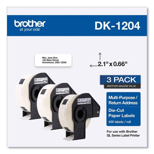 Brother Label Printer Genuine DK Label Rolls (DK-1201 & DK-12043PK)