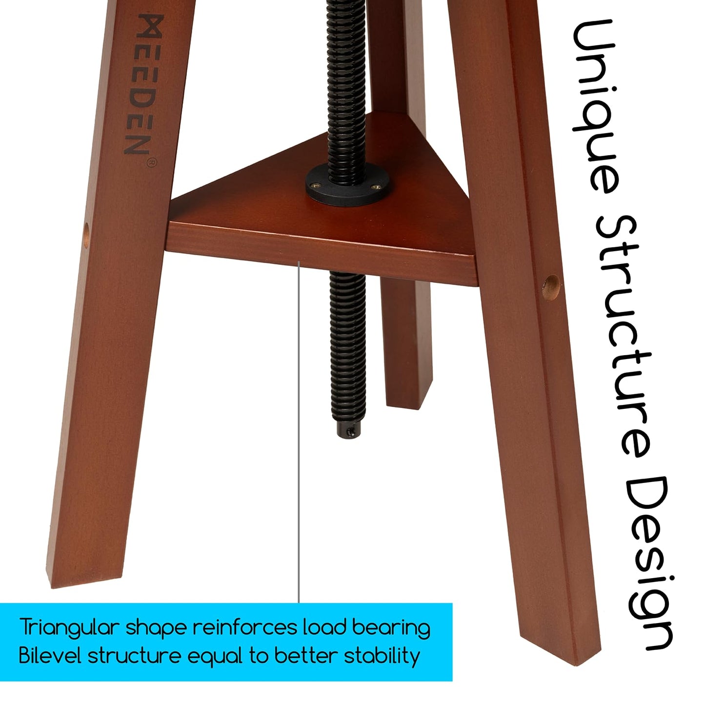 MEEDEN Wooden Drafting Stool with Adjustable Height, Artist Stool,Office Studio Stool, Up to 220 Lbs,German Beech Wood, Perfect for Artists Studio,Home Use,Kitchen,Bars