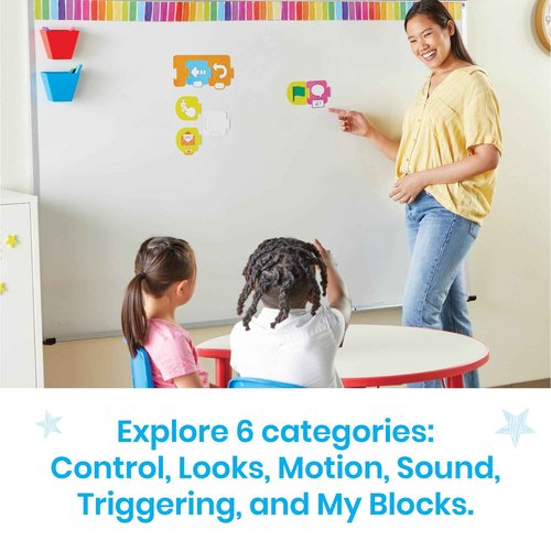 hand2mind ScratchJr Block-Based Coding Magnetic Demonstration Set, Learn to Code, Computer Science and Programming for Kids, STEM Activities, Elementary STEM Classroom, Science Teacher Supplies