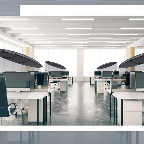 Juexica 51'' Adjustable Office Cubicle and Desk Shade, Large Portable Cubicle Light Shade with Clamp, Foldable Rotatable Canopy Blocks Light or Disturbance for Working Accessories, Black