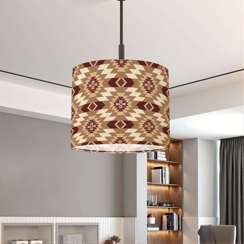 Cowboy Lampshades Western Lamp Shades Boho 1 Pack Geometric art American native Ethnic South Western design Light Shade for Table Lamps Floor Lamps Drum Lamp Shades Lampshade Replacement