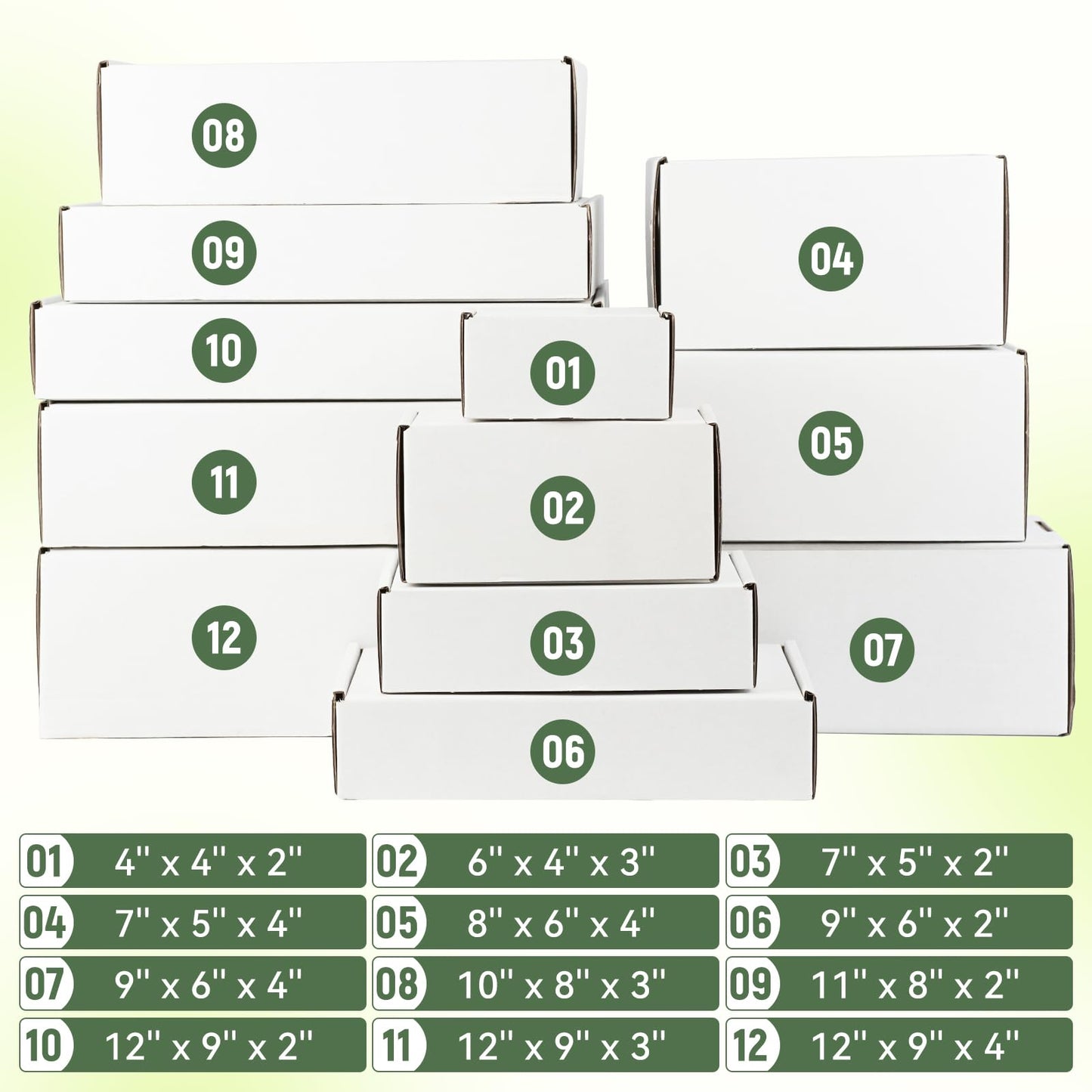 9"x6"x4" Shipping Boxes Set of 5, White Corrugated Cardboard Box Literature Mailer