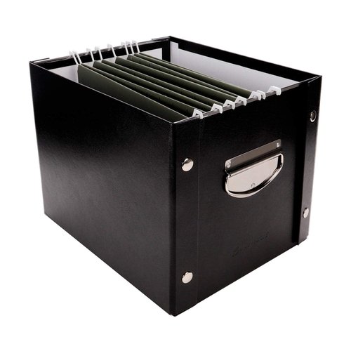 Snap-N-Store File Storage Box & Organizer - 2 Pack - 13.25 x 10.75 x 9.875 Inch Letter Size Portable File Boxes with Lids for Documents - Back To School Supplies for College Students - Black