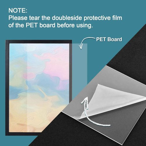 YCCYYCCY Black Frame Enclosed Whiteboard with Wooden Frame, Approx.16x11in Poster Frame and Functional Whiteboard for Office, Home(Poster Not Included)